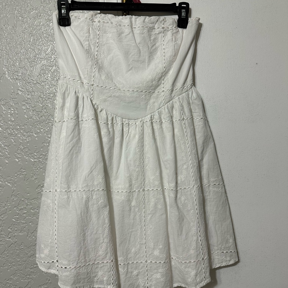 Altar'd State White Strapless Eyelet Dress